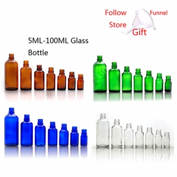 

200PCS DIN 18mm Empty glass bottle Essential oil bottle 5ml 10ml 15ml 20ml 30ml 50ml 100ml wholesale