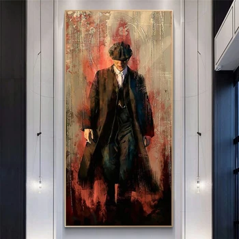 

Peaky blinders Graffiti Art Paintings Print on Canvas Art Posters And Prints Portrait of Tommy Shelby Art Pictures Home Decor