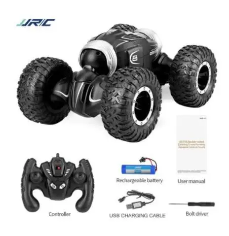 JJRC Q70 игрушечные машинки RC Twister двухсторонний флип деформация скалолазание RC автомобиль трюк анти-пропуск шины 4WD гоночный гусеничный автомобиль игрушка RTR - Цвет: 1battery Black