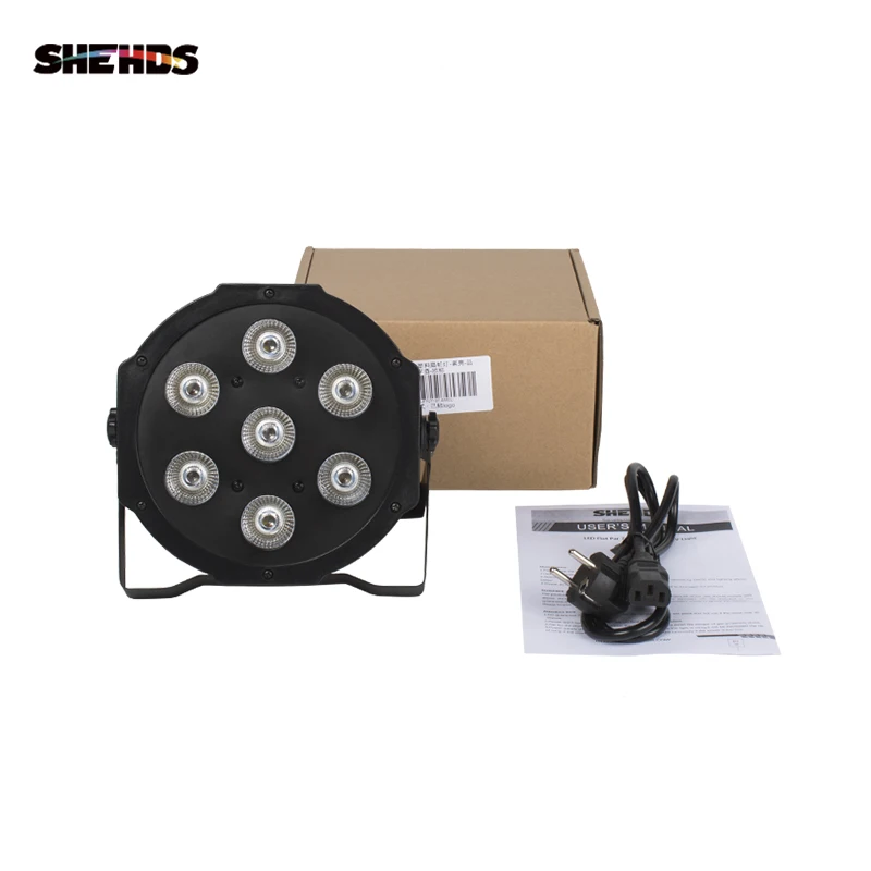 8pcs Hot Sell and Hight Quality Flat LED Par 7X12w/7X18W RGBW Stage Wash Light DMX Controller DJ Equipment Disco Night Club Show images - 6