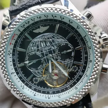 

Breitling-Tourbillon Automatic Mechanical Movement Men's Luminous Fashion Trend Swiss Brand Mechanical Watch Calfskin Stainle