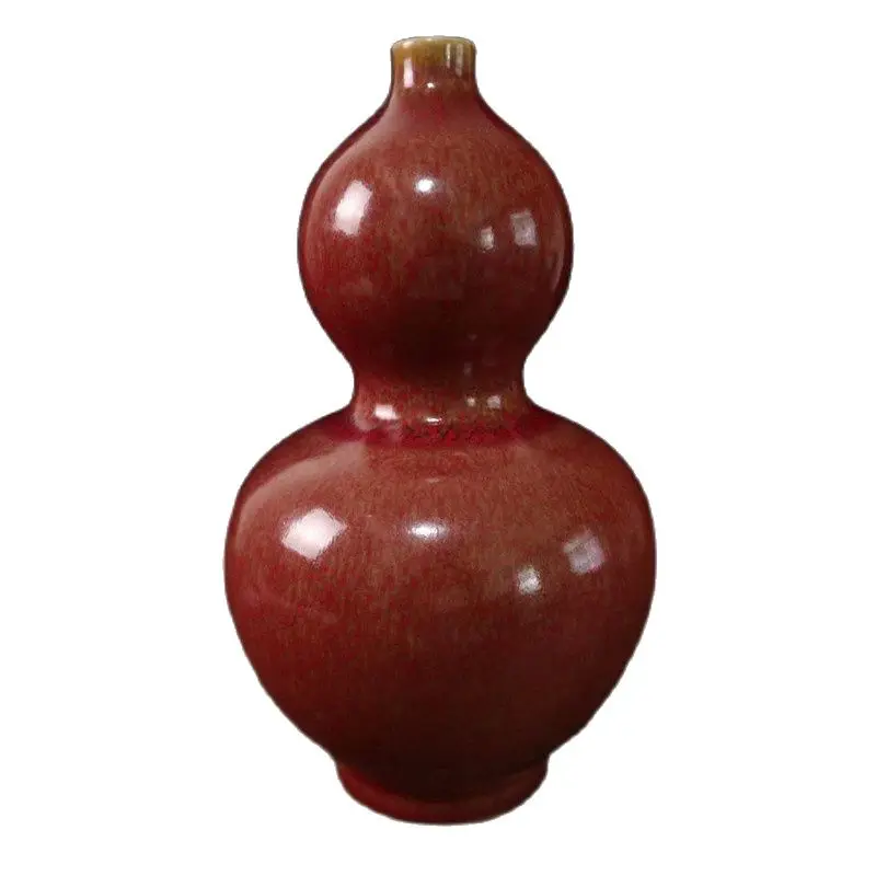 

China Old Porcelain Red Glaze Vase Gourd