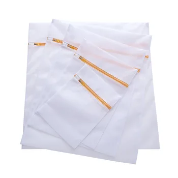 

5 Size Clothes Washing Machine Laundry Bag Bra Socks Underwear orange Zippered Foldable Nylon Protection Net Mesh Bags