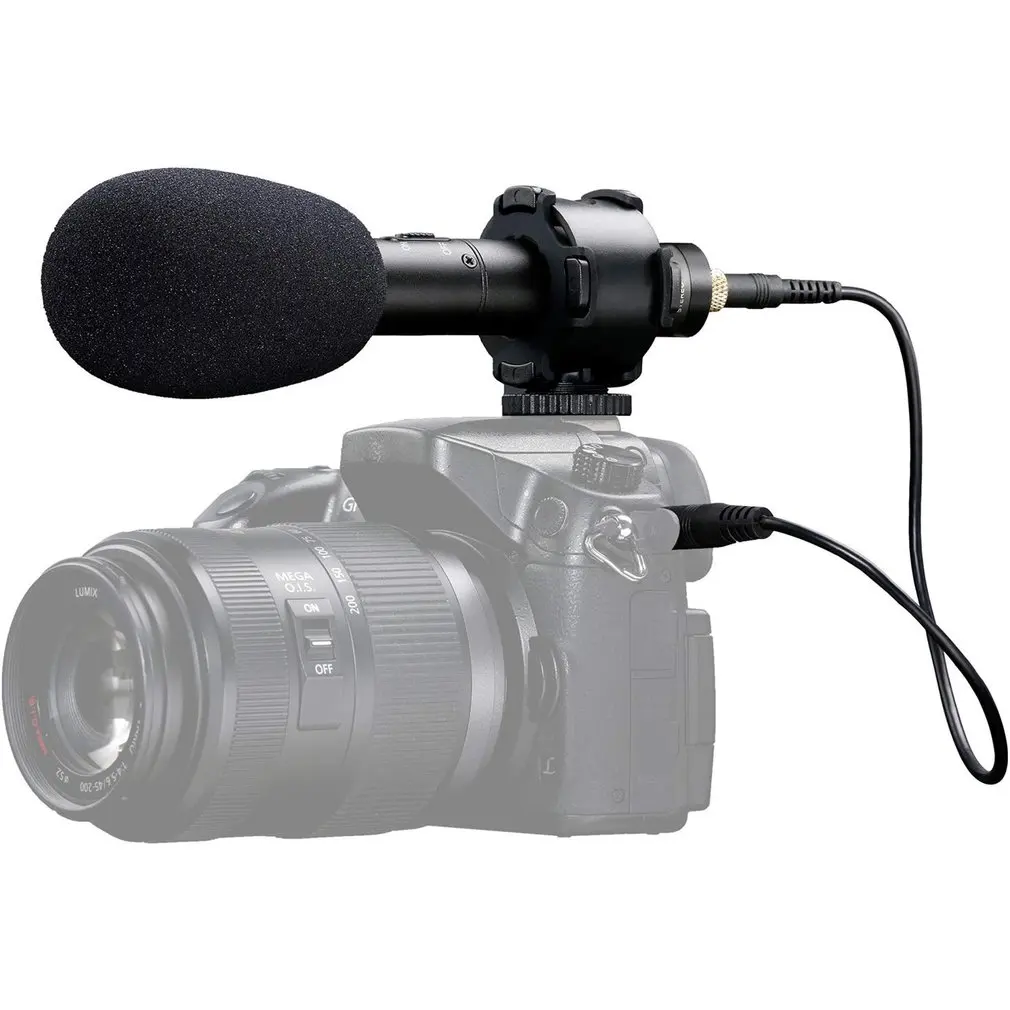BY-PVM50 3,5 мм стерео X/Y конденсаторный микрофон для DSLR камеры видеокамеры Аудио рекордер микрофон+ пена лобовое стекло