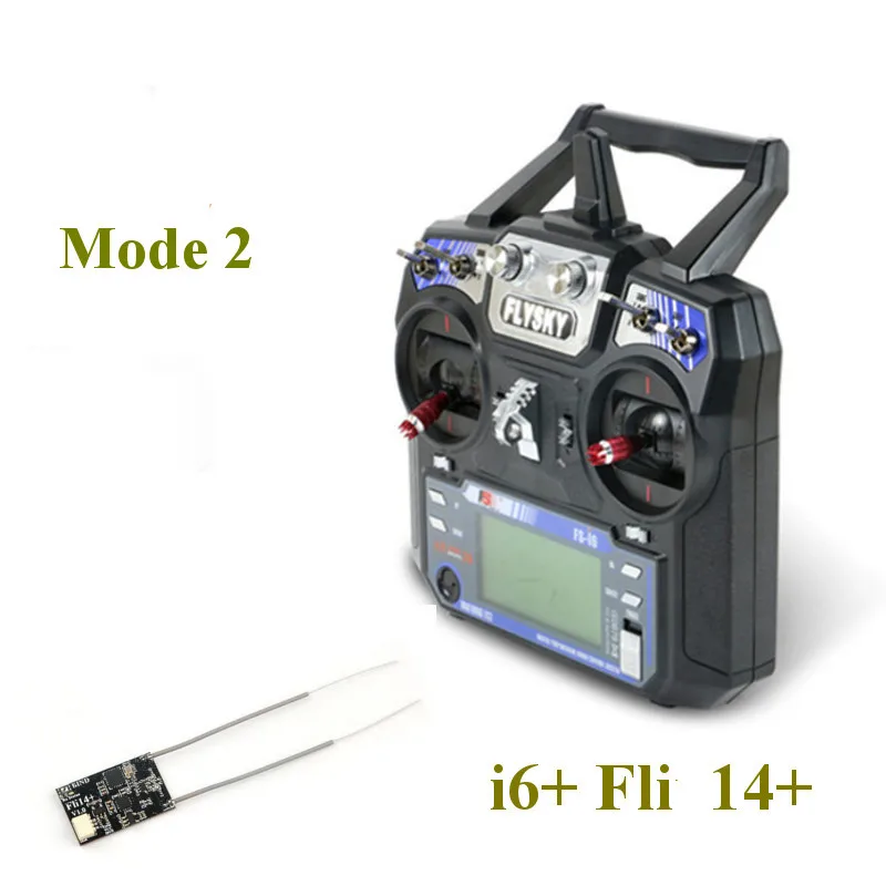 FLYSKY FS-i6 i6 2,4G 6CH передатчик AFHDS с iA6B X6B A8S R6B iA10B приемник Радиоконтроллер для RC FPV Дрон самолет - Цвет: Mode 2 i6 Fli14plus