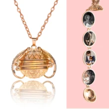 Взрывная многослойная коробка для фото, подвеска, винтажное золотое ожерелье с крыльями ангела, сделай сам, фото коробка, ювелирное изделие, семейный подарок