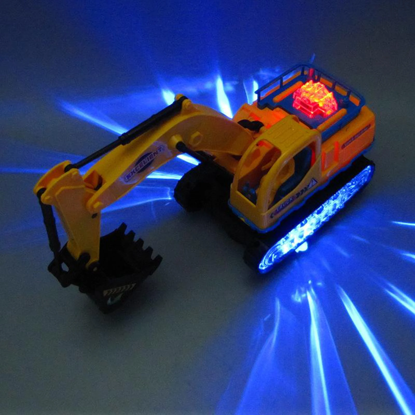 360 Rotation Electric Excavator Construction Car with Music & LED Lights Kids Educational Toys for Children Gift