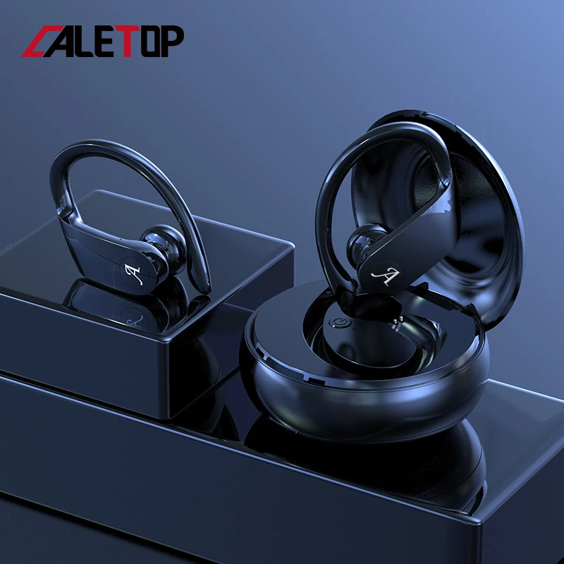 Беспроводные спортивные наушники Caletop Bluetooth гарнитура для бега Hi Fi TWS 8D звук