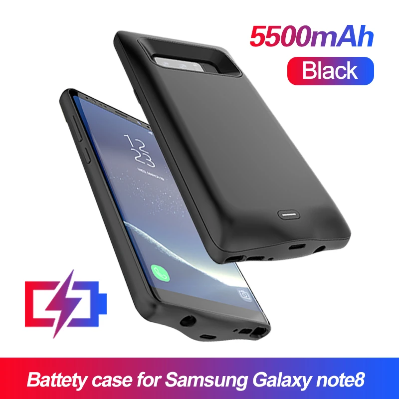 Black Note 8 5500 Чехол для зарядного устройства для samsung Galaxy S9 S8 Plus, мягкий чехол для зарядки телефона из ТПУ для samsung Note 8 Note 9, чехол для аккумулятора - Цвет: Black Note 8 5500