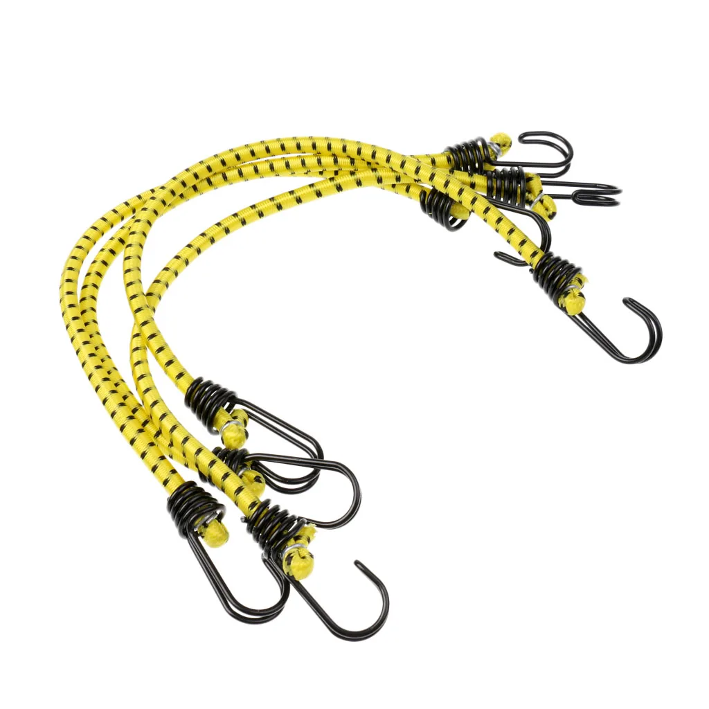 Durable 4 Pieces 43cm Heavy Duty Elastic Bungee Cord Outdoor Camping Hook Rope 3 Colors for Car Tents Hand Luggage Accessory