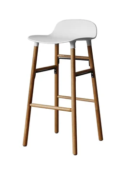 

Nordic Denmark small apartment multifunctional bar chair senior gray bar chair bar stool solid wood legs plastic stool chair
