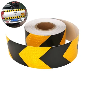 

10cm*40M Self Adhesive Warning Tape Arrow Safety Mark Reflective Tape Stickers Car-styling Motorcycle Reflective Film