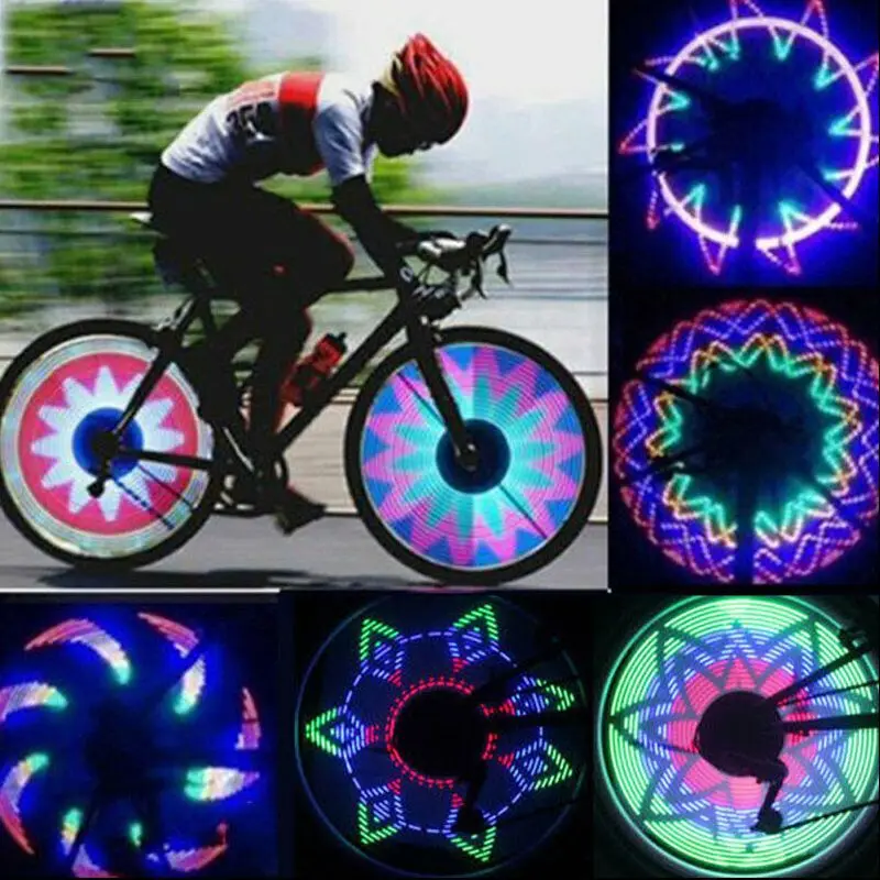 

Personality Colorful Bike Wheel Light 7/14/32 LED Bicycle Tire Flash Light Night 40 Pattern Changes Signal Cycling Spoke Light