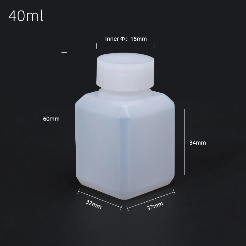 20 поводков длиной 40 мл маленький рот бутылки HDPE жидкие химические реагенты для