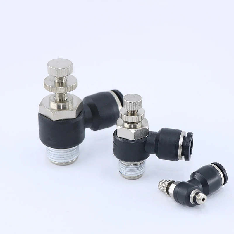 Черный серии SL пневматический клапан с наружной резьбой цилиндра дроссельной