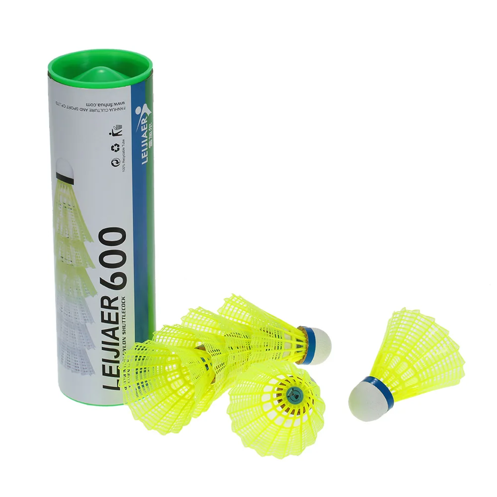 

6PCS Professional Badminton Ball Yellow Feather Nylon Shuttlecocks Birdies Indoor Outdoor Sports Practice Training Badminton
