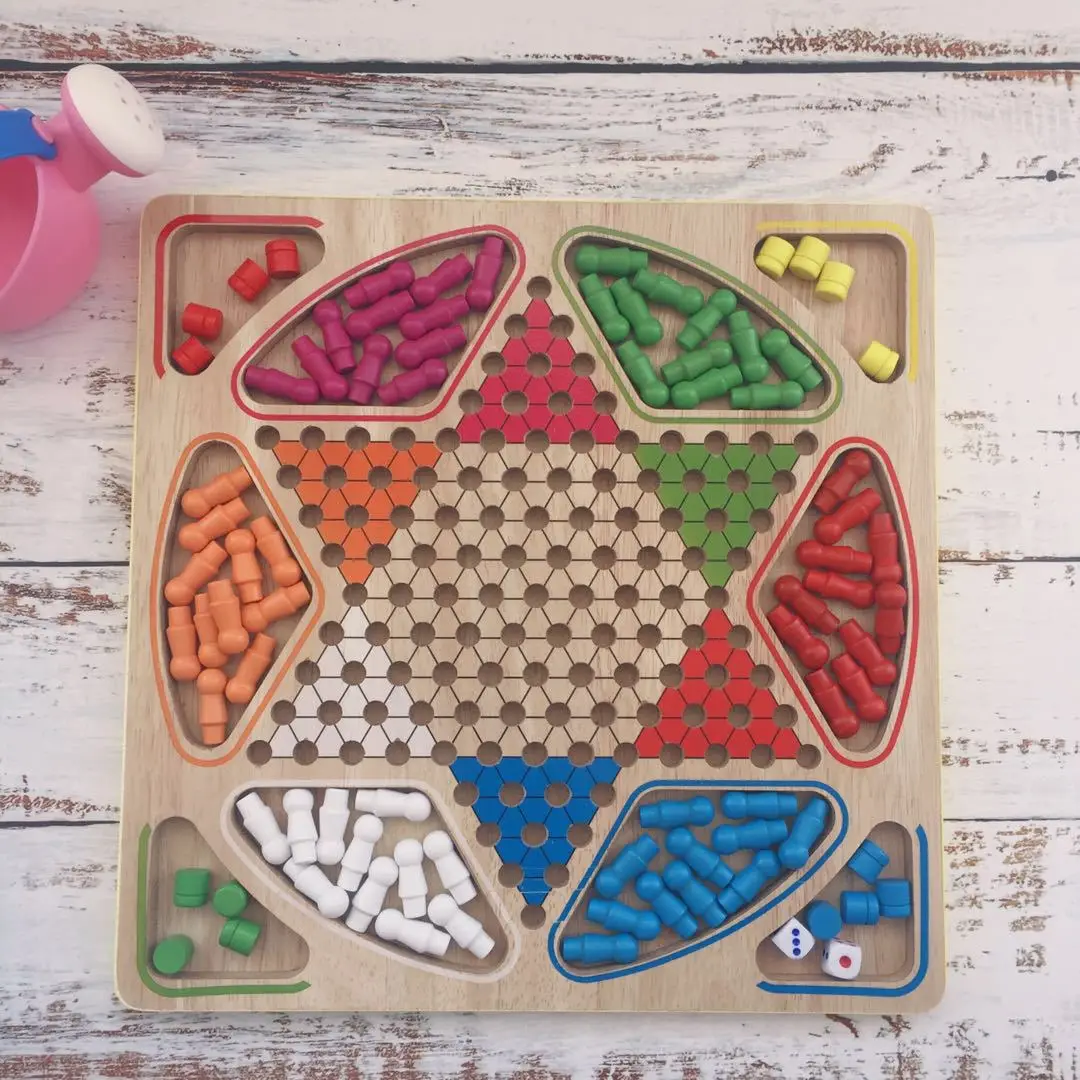 

Wooden Checkers Aeroplane Chess er he yi qi Children'S Educational Desktop Parent And Child Game Early Education Toy Wholesale