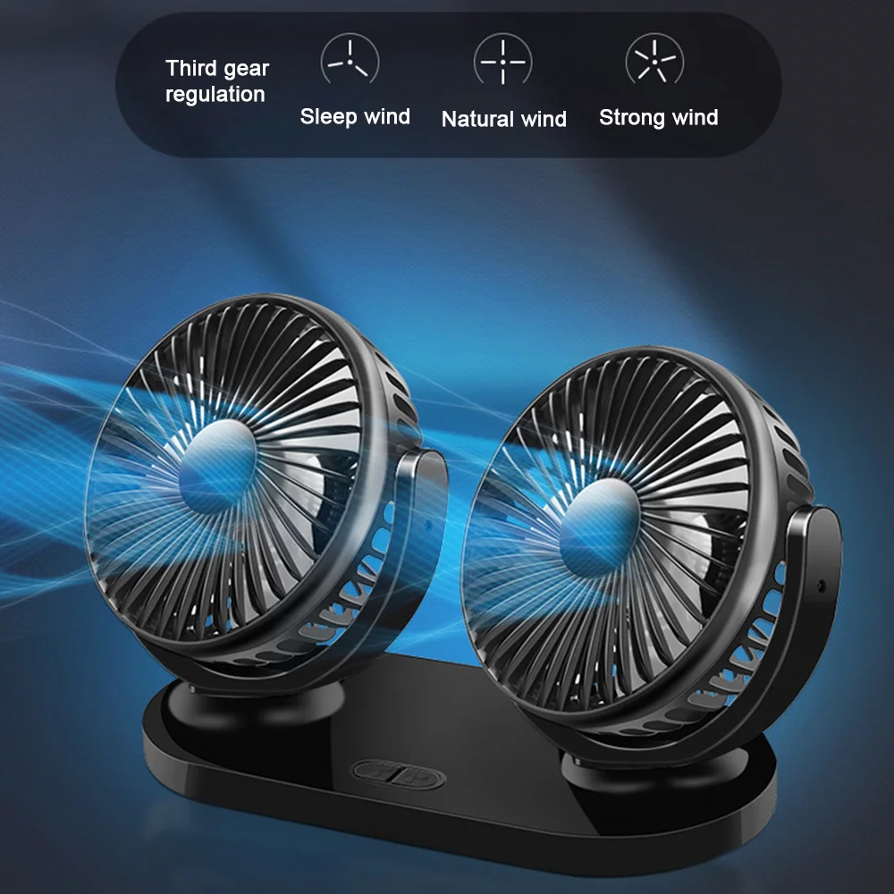 12/24V Car Universal Electric Fan Low Noise Air Conditioner 360 Degree Rotating Cooling USB Charger Cooler ventilador | Автомобили и