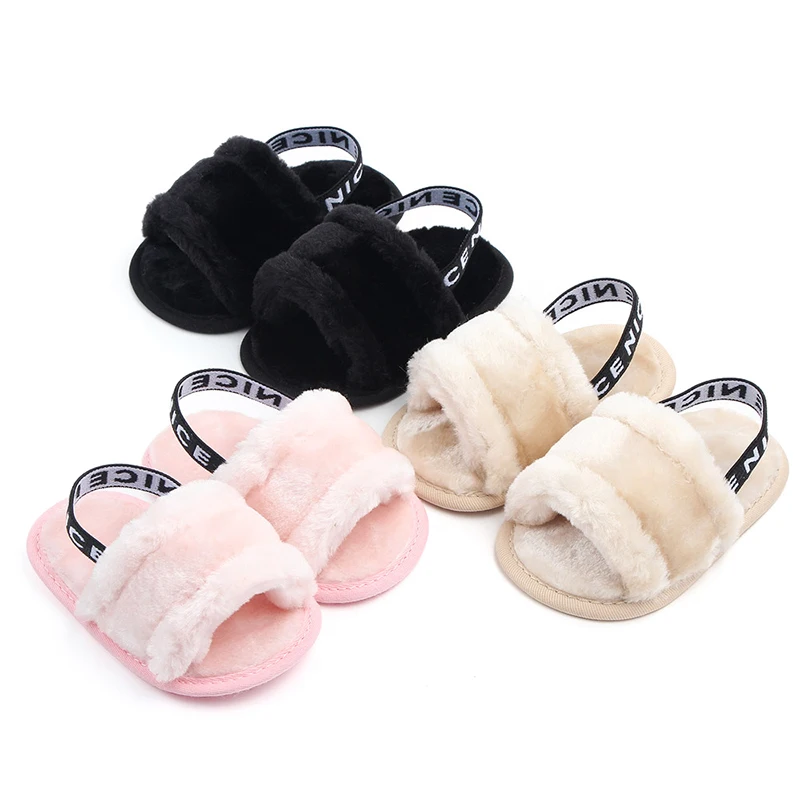

Newborn Toddler Baby Girls Sandal Winter Autumn Shoes 3 Style Fur Solid Flat With Heel Outfit 0-18M Infant Baby Shoes o
