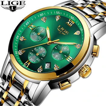 

2020 Brand LIGE Green Water Ghost Luxury Men's Watch Waterproof Date Clock mens Watches Men Quartz Wristwatch Relogio Masculino