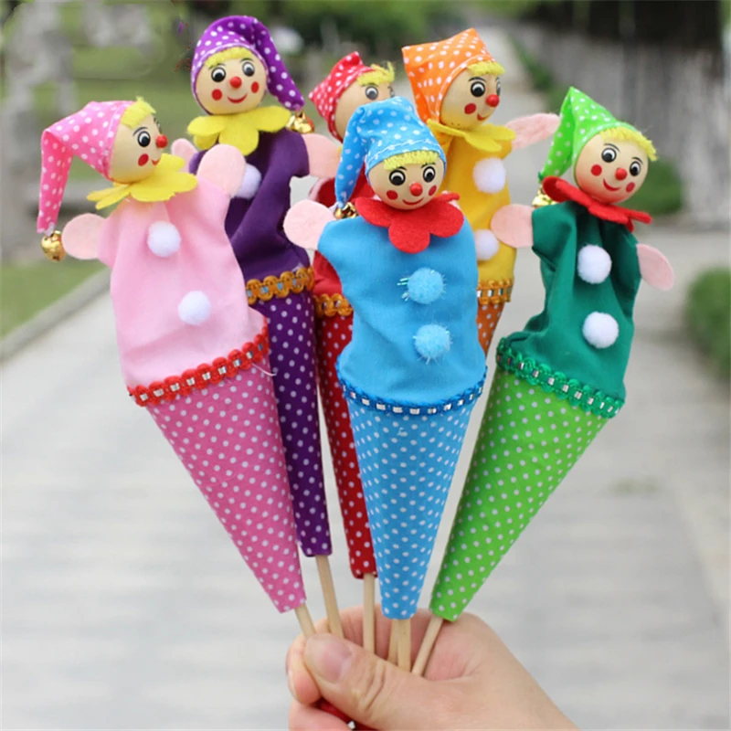 6Pcs Retractable Smiling Clown Toy Doll Funny Telescopic Hide & Seek Play Jingle Bell Stick Plush Gift Interactive Game | Игрушки и