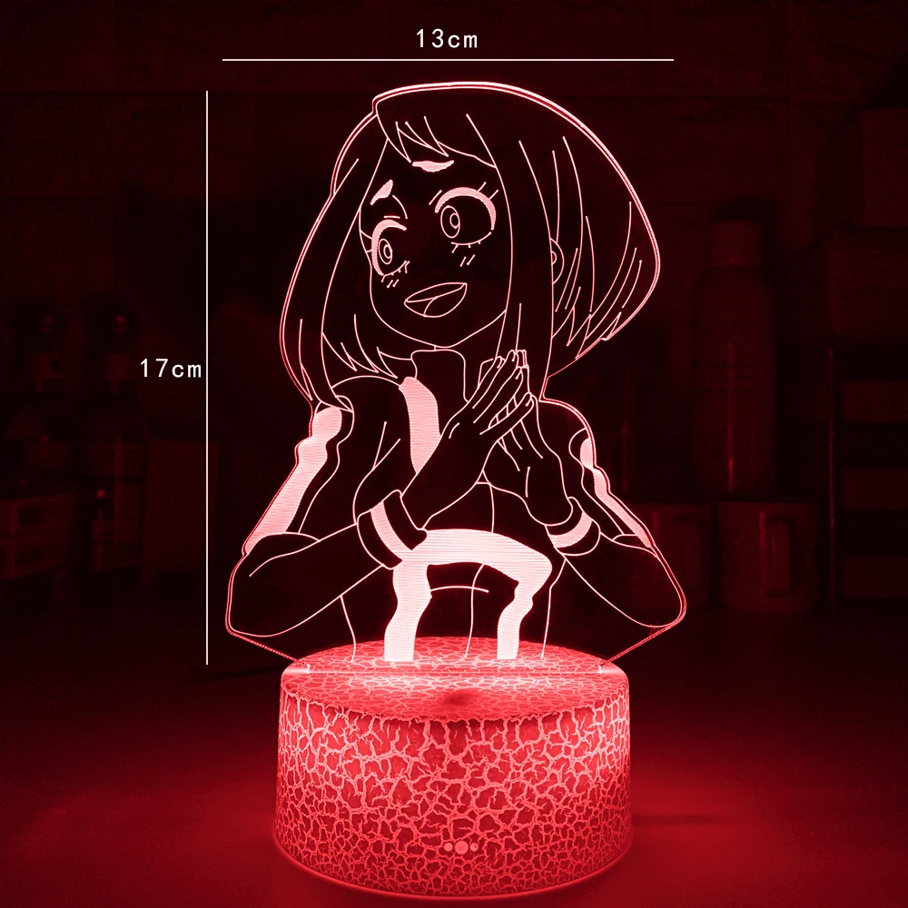 3d night light 3d Lamp Anime My Hero Academia Ochako Uraraka Light for Bedroom Decor Child Kids Birthday Gift Uraraka Lamp My Hero Academia night light lamp