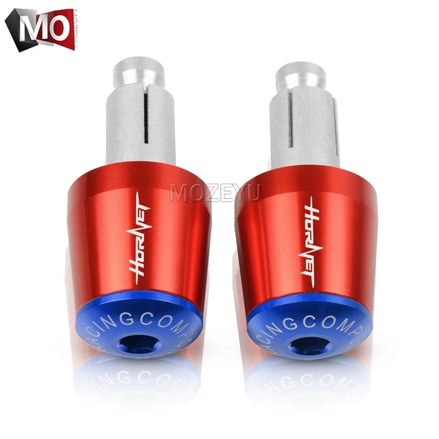 22mm Motorcycle Handlebar Grips End Handle Bar Cap End Plug For HONDA CB600F CB600 CB599 CB900F Hornet 250 600 900 CB500F CB919 Red Blue