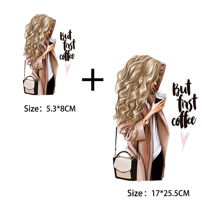 Heat transfer coffee patches DIY clothing auxiliary fabric for clothing