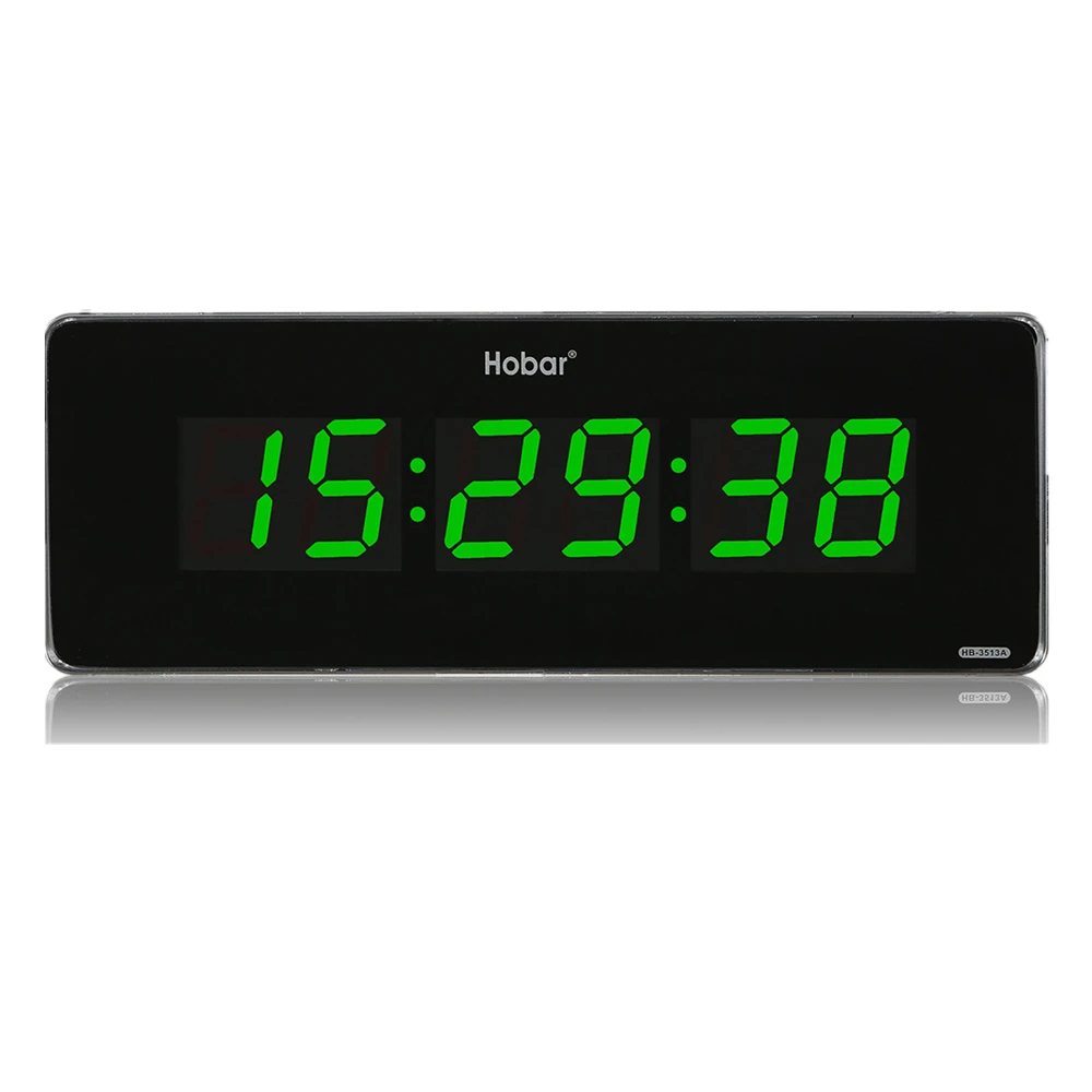 

Simple living room decor wall clock 6 digits large screen display electronic LED digital wall clock Mute clock