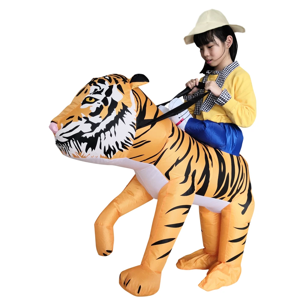 Brown Kids Animal Tiger Inflatable Costumes Halloween Cosplay Costume Carnival Party Role Play Disfraz Blow Up Walk Mascot Dress Brown Kids Animal Tiger Inflatable Costumes Halloween Cosplay Costume Carnival Party Role Play Disfraz Blow Up Walk Mascot Dress