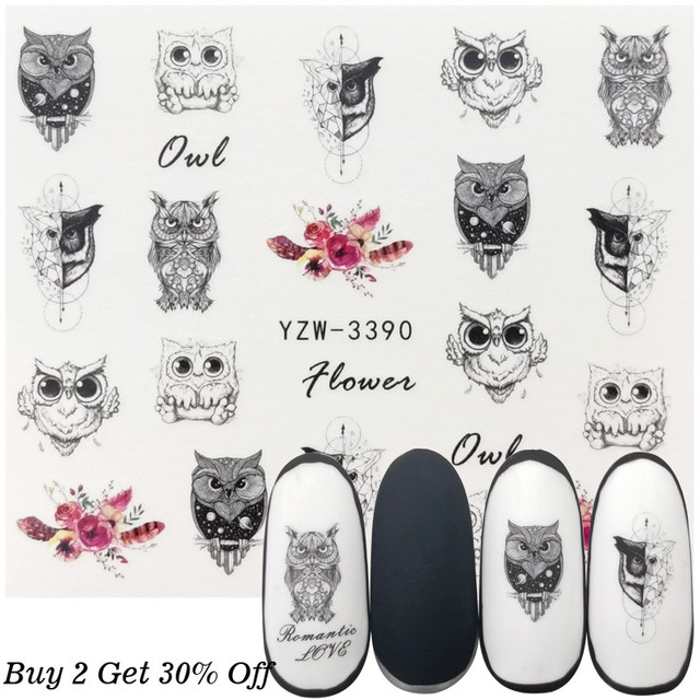 New Jewelry Nail Sticker Black Vintage Boho Style Decals Manicure Water Transfer Slider Foil Slider Decorations