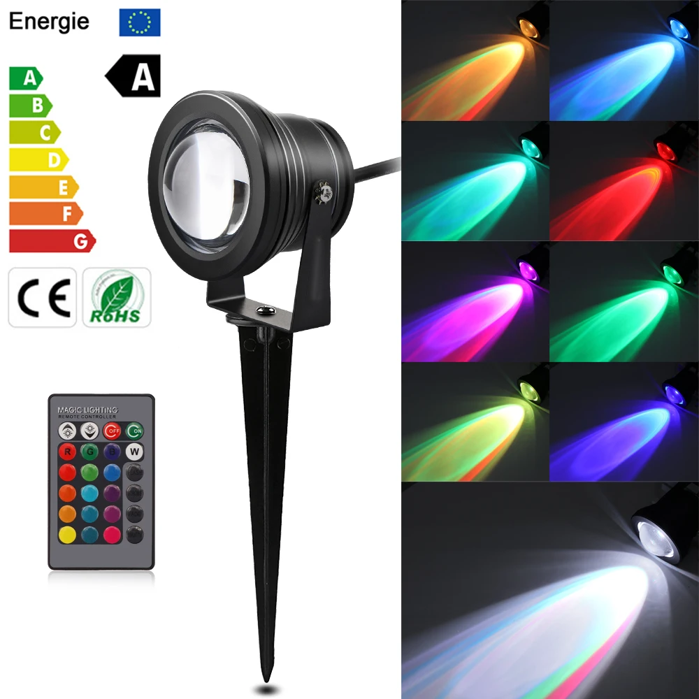 Наружный водонепроницаемый 10 Вт RGB прожектор для газона и сада фонарь двора с