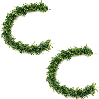 

ProfessionalFaux Eucalyptus Garland Plant, 2 Pack Artificial Vines Hanging Eucalyptus Leaves Greenery Garland for Wedding Backdr