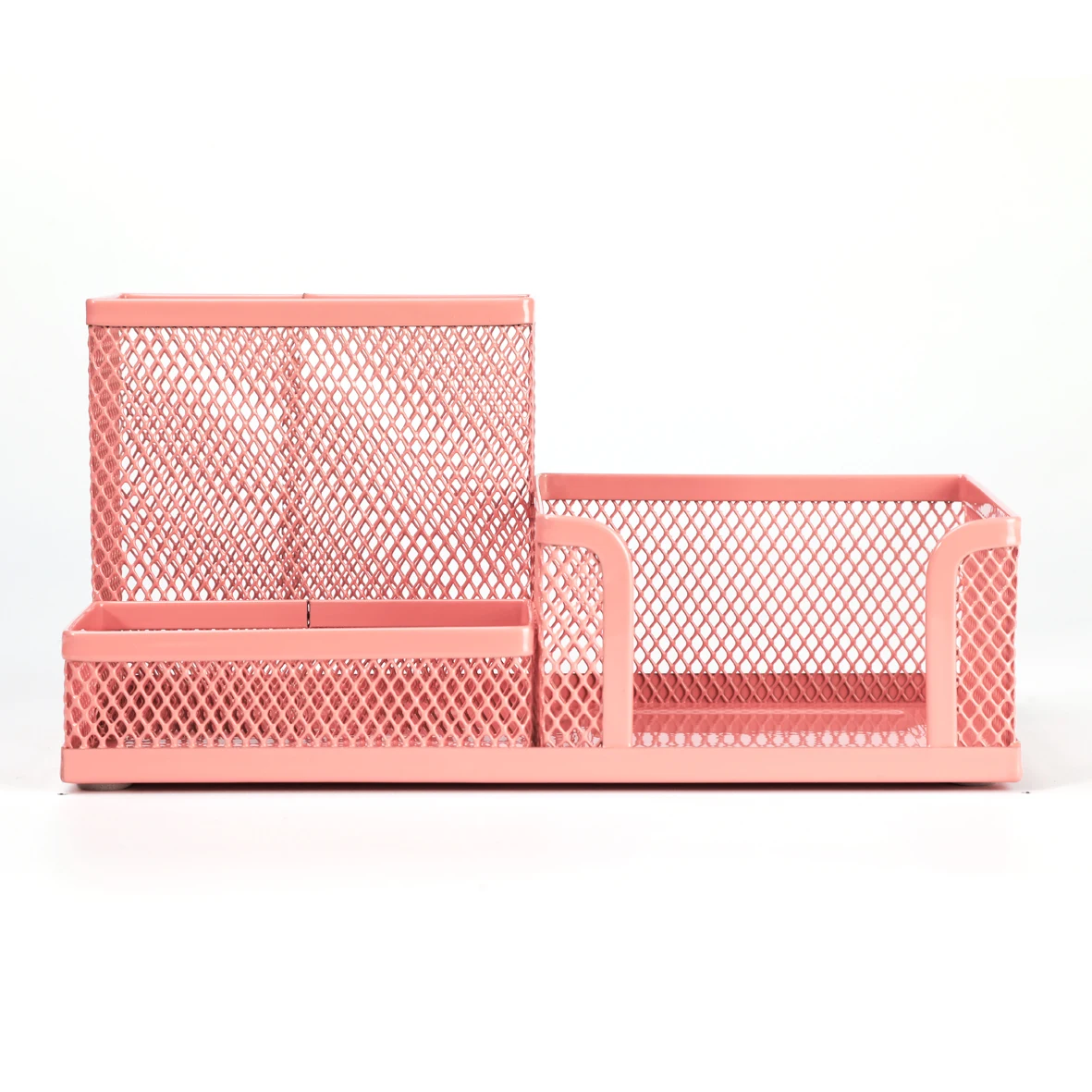 Mesh Desk Organizer Metal Office Storage Box with Compartment Stationery Holder Office Supplies 4