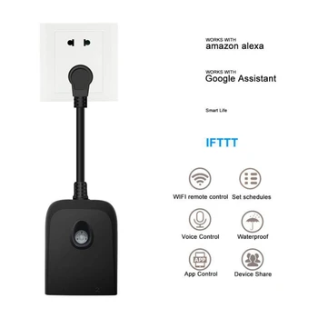

Dual Outlet WiFi Smart Plug Socket Remote Power Switch Alexa /Google Home