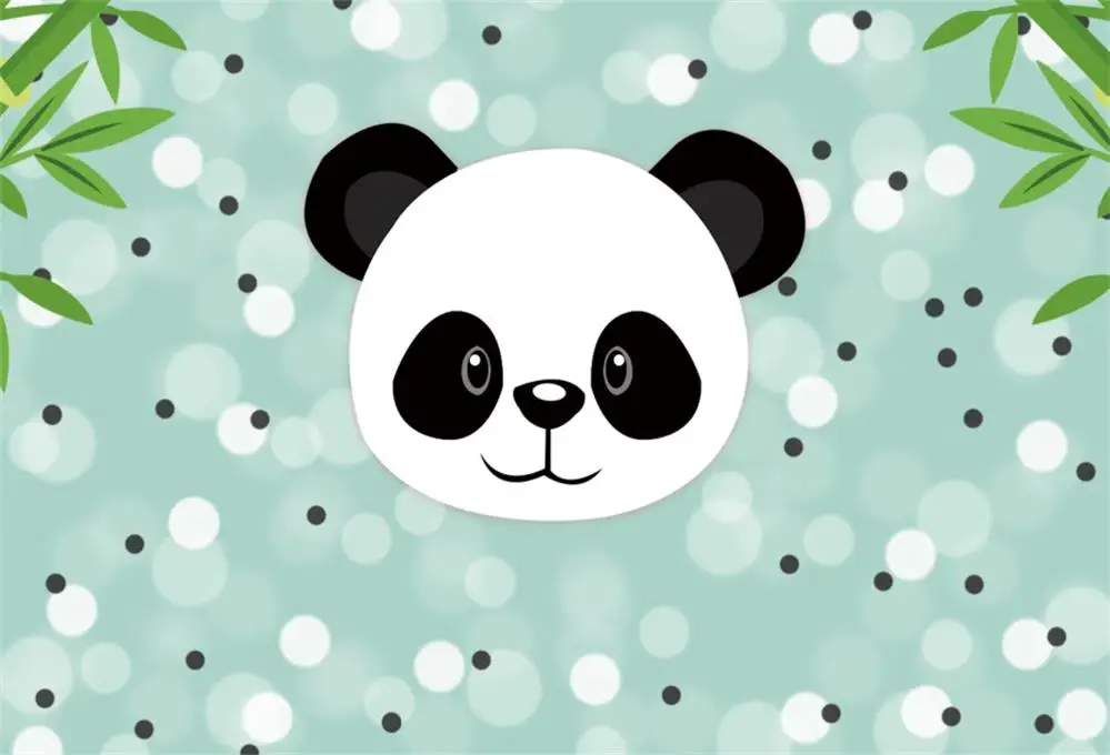 Laeacco Panda Green Bamboos с днем рождения Портретные Детские фотографии фоны для фотостудии - Цвет: NZY06522