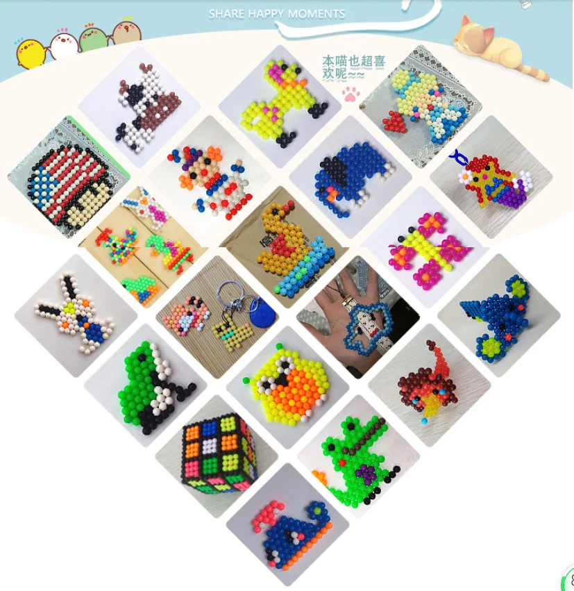 500Pcs Plastic bag packag 5mm perlen Water Beads Spray aqua Magic beads Educational Puzzles pegboard for Children Toy 5