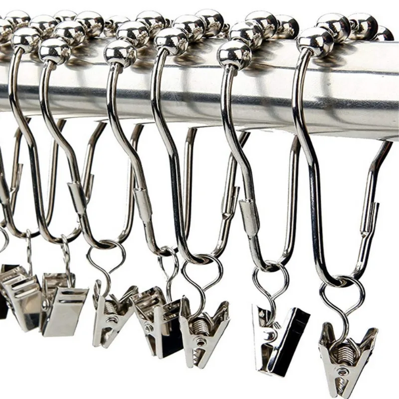 

Gourd curtain hook Gourd shower curtain hook Shower curtain buckle Black and white silver gourd hook