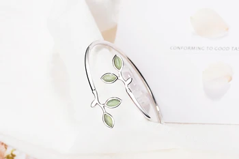 

CH-854 Sweet Opal Burgeon Silver Color Opening Bangles For Women Gift pulseira Jewelry