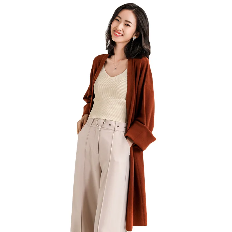 

Mid-length Sweater Coat Women's 2020 Spring And Autumn New Style Long-sleeved Upper Garment Thin Knitted Cardigan Shawl Outdoor