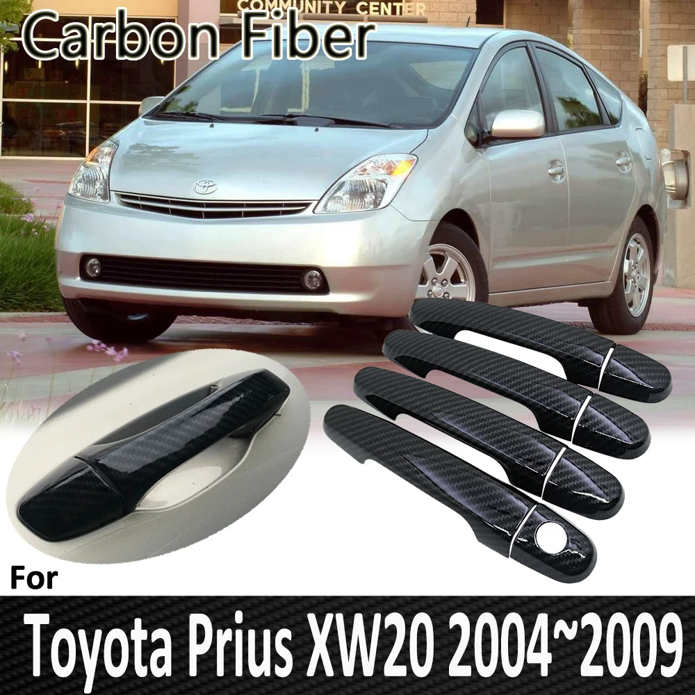 Black Carbon Fiber for Toyota Prius XW20 Touring 2004 2005 2006 2007 2008 2009 Auto Door Handle Cover Sticker Car Accessories | Автомобили