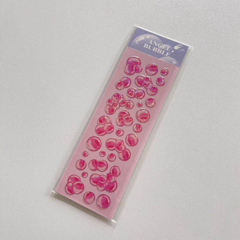 1Pc Cute Bubble Laser Waterproof Sticker Decorative Adhesive Stickers Scrapbooking School Supplies Decorative Material Stickers