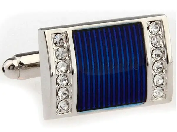 10pairs/lot Enamel Crystal Cufflinks Silver Gunblack Rhinestone Cuff Links Men's Jewelry Wholesale