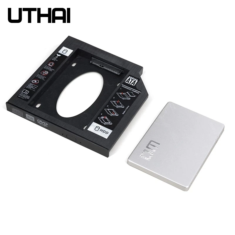 UTHAI T02 CD-ROM Drive SSD Hard Drive Caddy Laptop Internal Enclosure 2.5 inch SATA I II III HDD Drive 9.5mm/8.9mm/9.0mm SATA3