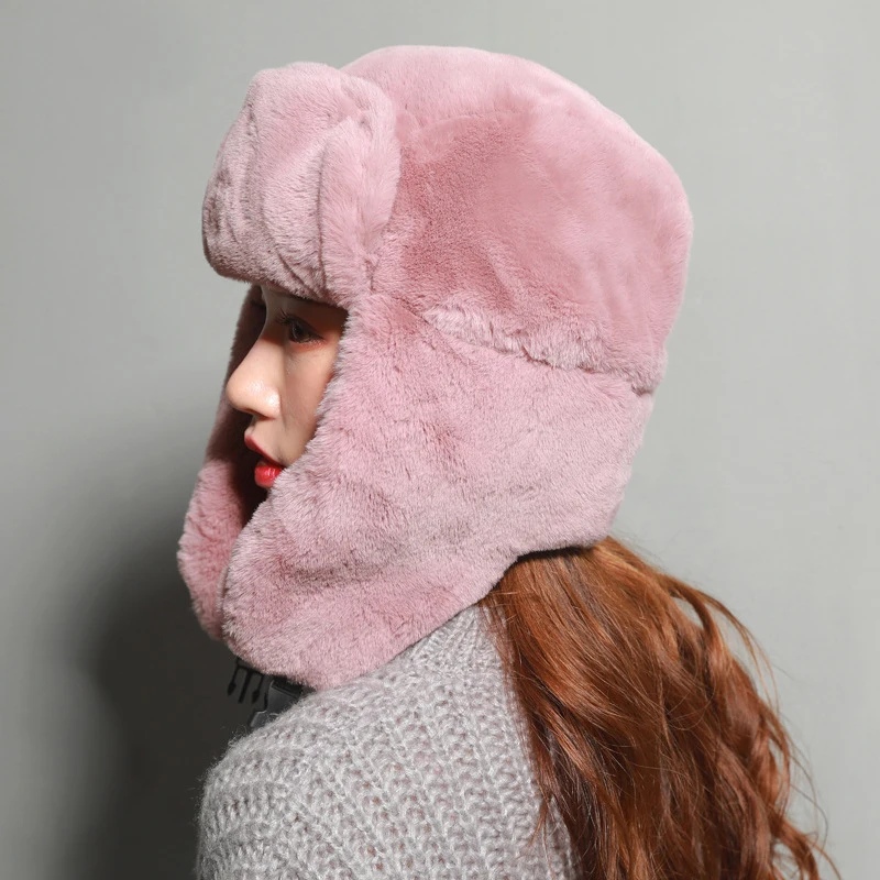 pink winter hats ear flaps