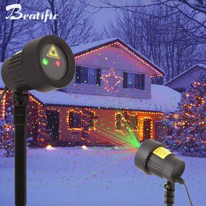 Статические точки Небесный эффект Рождество Декор огни Открытый Газон лазерный