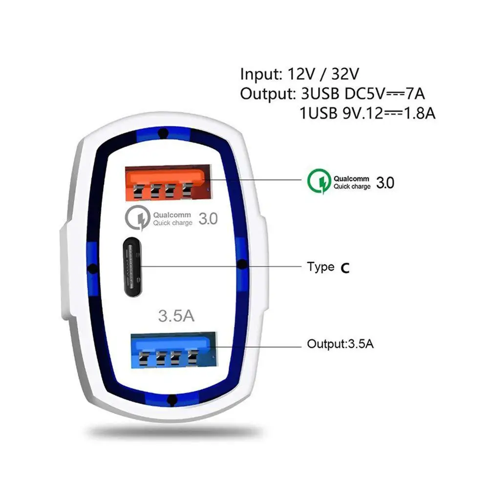 Kuulee Quick Charge 3,0 Автомобильное зарядное устройство для мобильного телефона с двумя Usb Qualcomm Qc 3,0 Быстрая Зарядка адаптер мини Usb Автомобильное зарядное устройство