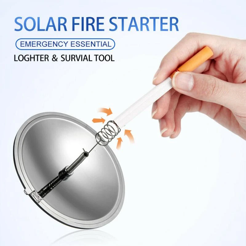 Camping Solar Ignition Lighter Fire Starter Emergency Outdoor Survival Tool Surp