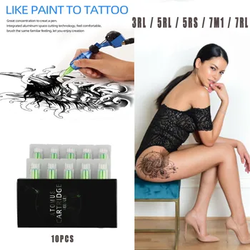 

Green Tattoo Needles Semi-permanente Maquiagem Sobrancelha Tatuagem 10PCS Tattoo Needle Green Boxed DROP SHIPPING