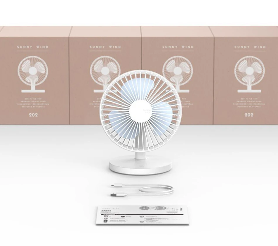Xiaomi 3Life 202 Desktop Mute Fan USB Charging 2000mAh Battery Capacity description image 13